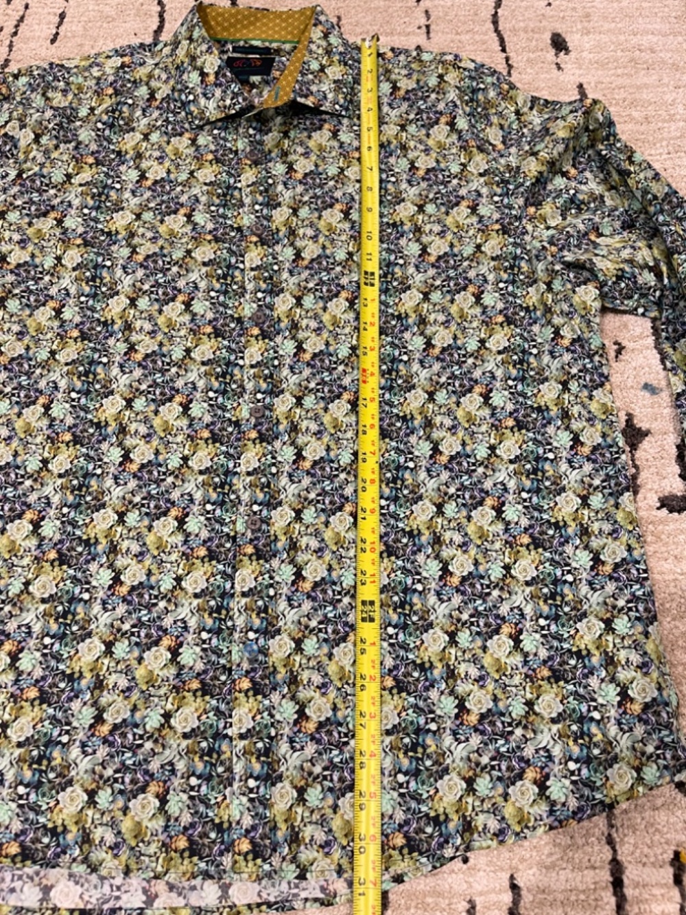 John Lennon Men's 2XL Floral Cotton Psychedelic Long Sleeve Button Down Shirt - Picture 7 of 12